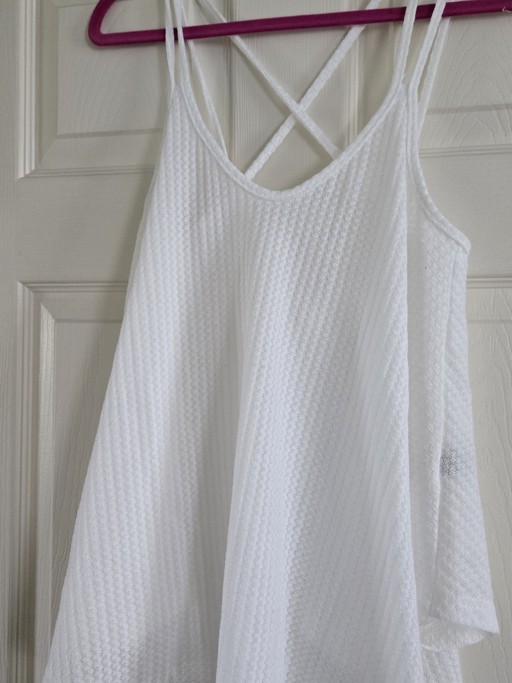 SHEIN White Textured Crisscross-Strap Camisole Tank
